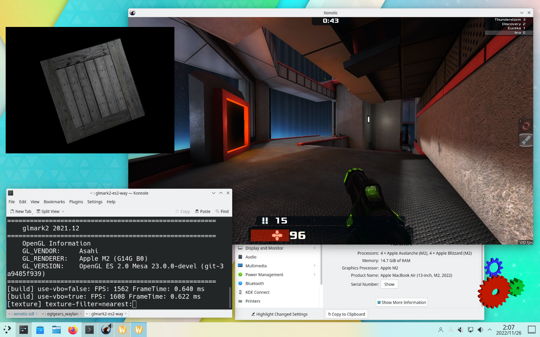 Xonotic running on an Apple M2